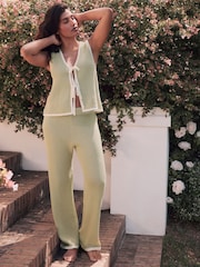 Pantalon Laura Ashley large au crochet 100% coton - Image 1 of 5
