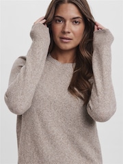 VERO MODA Natural Soft Touch Round Neck Knitted Jumper Dress - Image 3 of 5