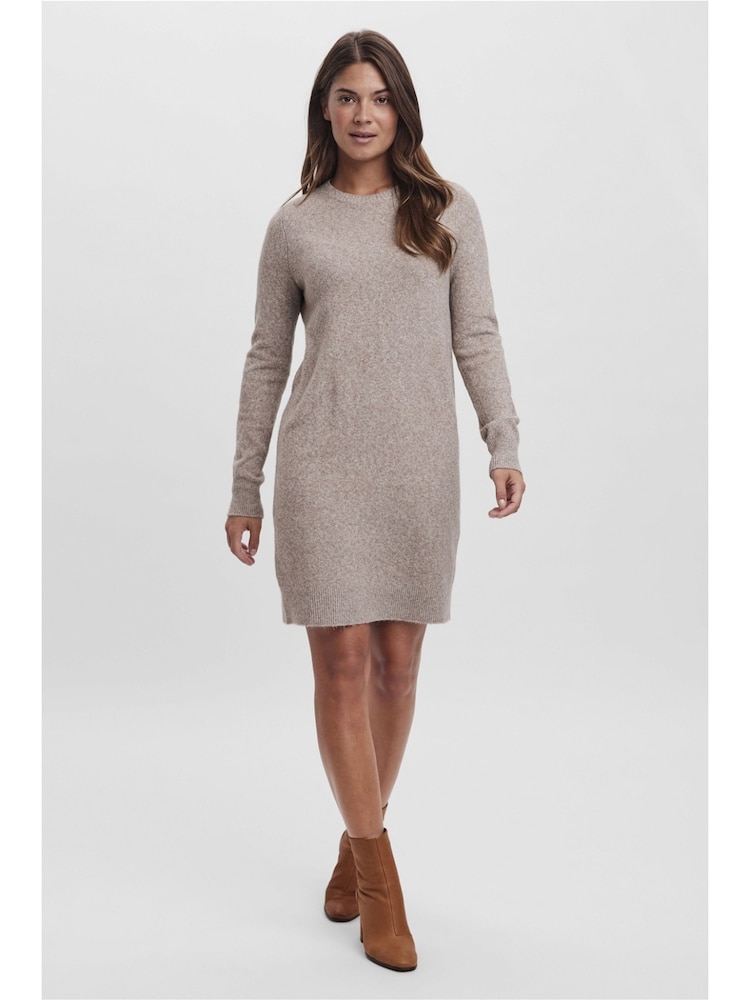 VERO MODA Natural Soft Touch Round Neck Knitted Jumper Dress - Image 4 of 5