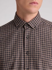 Remus Uomo Brown Tapered Fit Long Sleeve Smart Shirt - Image 6 of 6