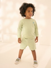 Sage Green Jersey Sweatshirt and Shorts Set (3mths-7yrs) - Image 1 of 4