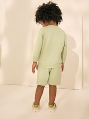 Sage Green Jersey Sweatshirt and Shorts Set (3mths-7yrs) - Image 2 of 4