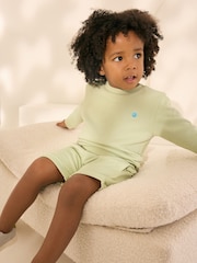Sage Green Jersey Sweatshirt and Shorts Set (3mths-7yrs) - Image 3 of 4