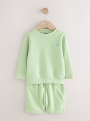 Sage Green Jersey Sweatshirt and Shorts Set (3mths-7yrs) - Image 5 of 9