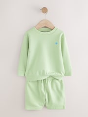 Sage Green Jersey Sweatshirt and Shorts Set (3mths-7yrs) - Image 6 of 9