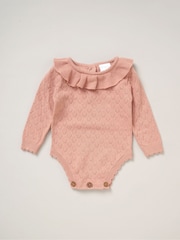 Rock-A-Bye Baby Boutique V True Knit Bodysuit Rib 100% Cotton Leggings And Hat Outfit Set - Image 2 of 5