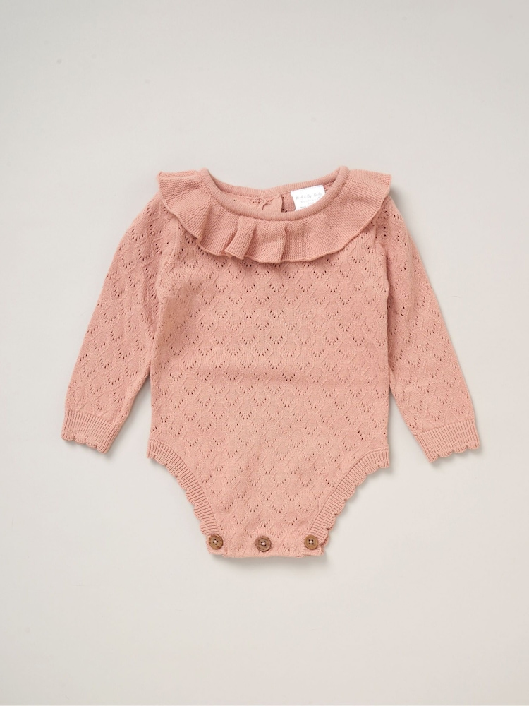 Rock-A-Bye Baby Boutique V True Knit Bodysuit Rib 100% Cotton Leggings And Hat Outfit Set - Image 2 of 5