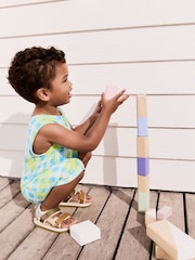 Blue/White Gingham 100% Cotton Romper (3mths-7yrs) - Image 2 of 9