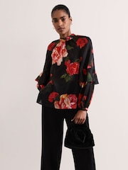 Phase Eight Red Celina Rose Print Blouse - Image 1 of 7