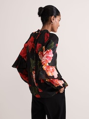 Phase Eight Red Celina Rose Print Blouse - Image 2 of 7