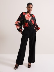 Phase Eight Red Celina Rose Print Blouse - Image 3 of 7