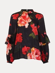 Phase Eight Red Celina Rose Print Blouse - Image 7 of 7