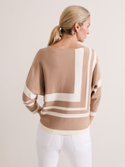 Phase Eight Natural Geri Geo Lined Knit Top - Image 2 of 7
