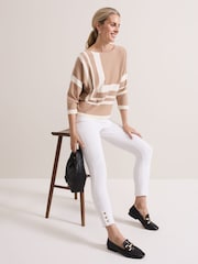 Phase Eight Natural Geri Geo Lined Knit Top - Image 4 of 7