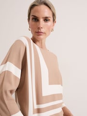 Phase Eight Natural Geri Geo Lined Knit Top - Image 5 of 7
