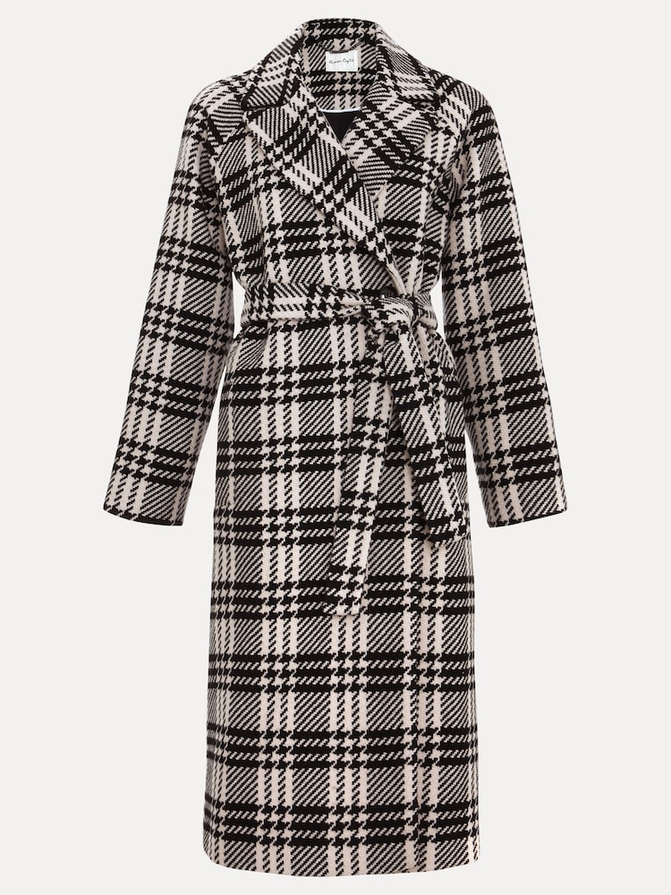 Phase Eight Black Cassie Check Wool Coat - Image 7 of 7 Phase Eight Black Cassie Check Wool Coat - Image 7 of 7