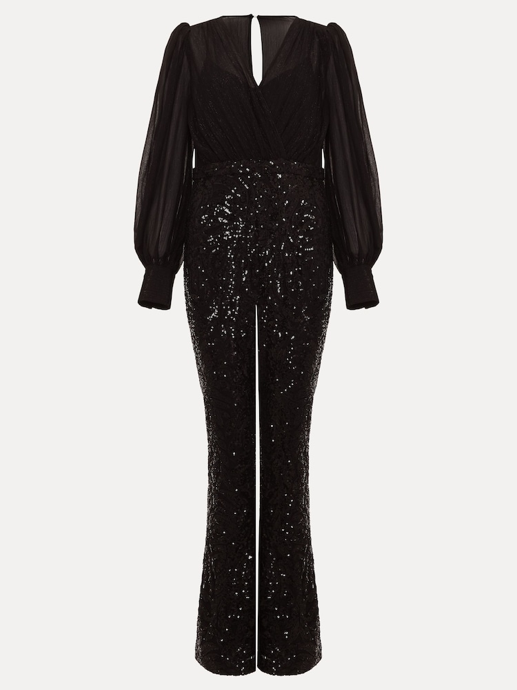 Phase Eight Black Milena Black Sequin Jumpsuit - Image 7 of 7