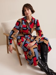 Phase Eight Black Amita Geo Shirt Dress - Image 10 of 11