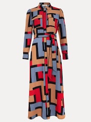 Phase Eight Black Amita Geo Shirt Dress - Image 11 of 11