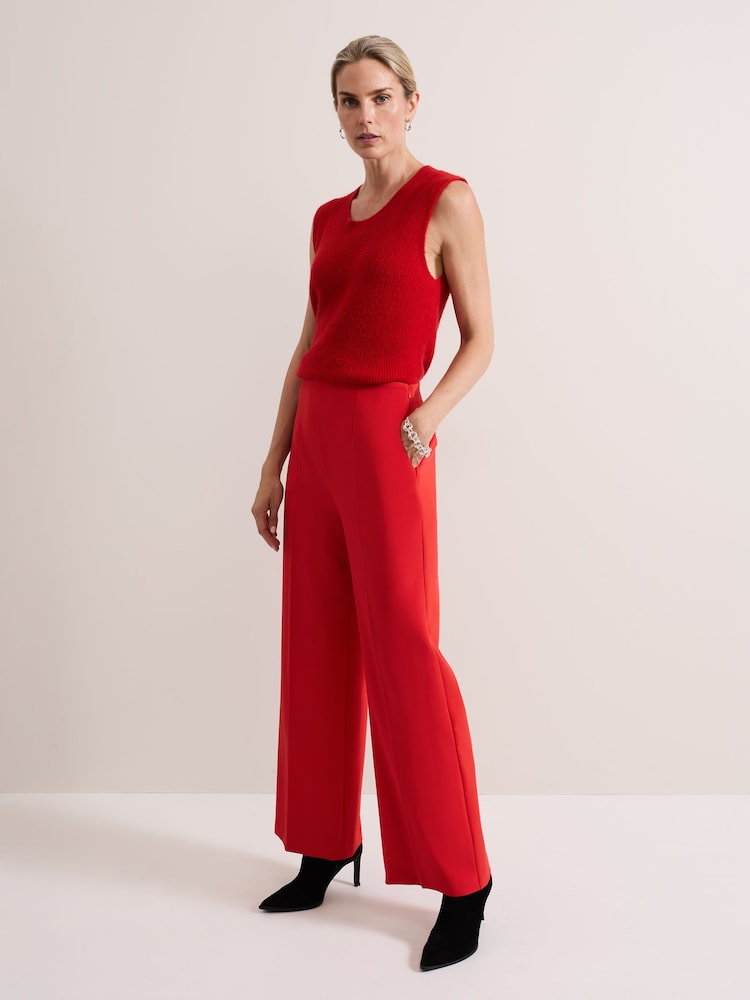 Phase Eight Red Aubrielle Wide Leg Trousers - Image 1 of 7