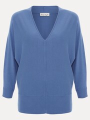 Phase Eight Blue Gina V-Neck Batwing Jumper - Image 7 of 7