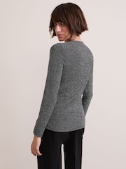 Phase Eight Silver Clarissa Shimmer Rib Top - Image 2 of 7