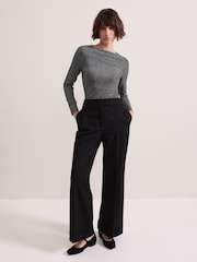 Phase Eight Silver Clarissa Shimmer Rib Top - Image 3 of 7