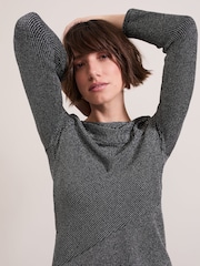 Phase Eight Silver Clarissa Shimmer Rib Top - Image 6 of 7