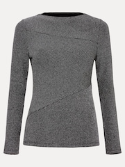 Phase Eight Silver Clarissa Shimmer Rib Top - Image 7 of 7