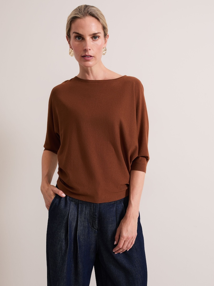 Phase Eight Brown Cristine Knit Jumper - Image 1 of 5
