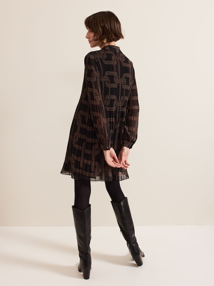 Phase Eight Black Ella Chain Swing Dress - Image 2 of 7