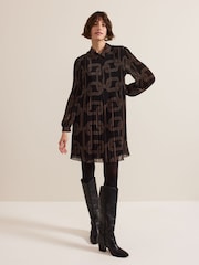 Phase Eight Black Ella Chain Swing Dress - Image 3 of 7