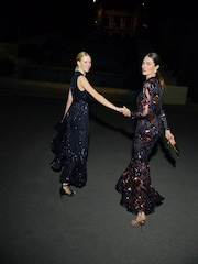 Phase Eight Black Lelo Sequin Long Sleeved Maxi Dress - Image 2 of 5