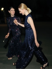 Phase Eight Black Lelo Sequin Long Sleeved Maxi Dress - Image 3 of 5