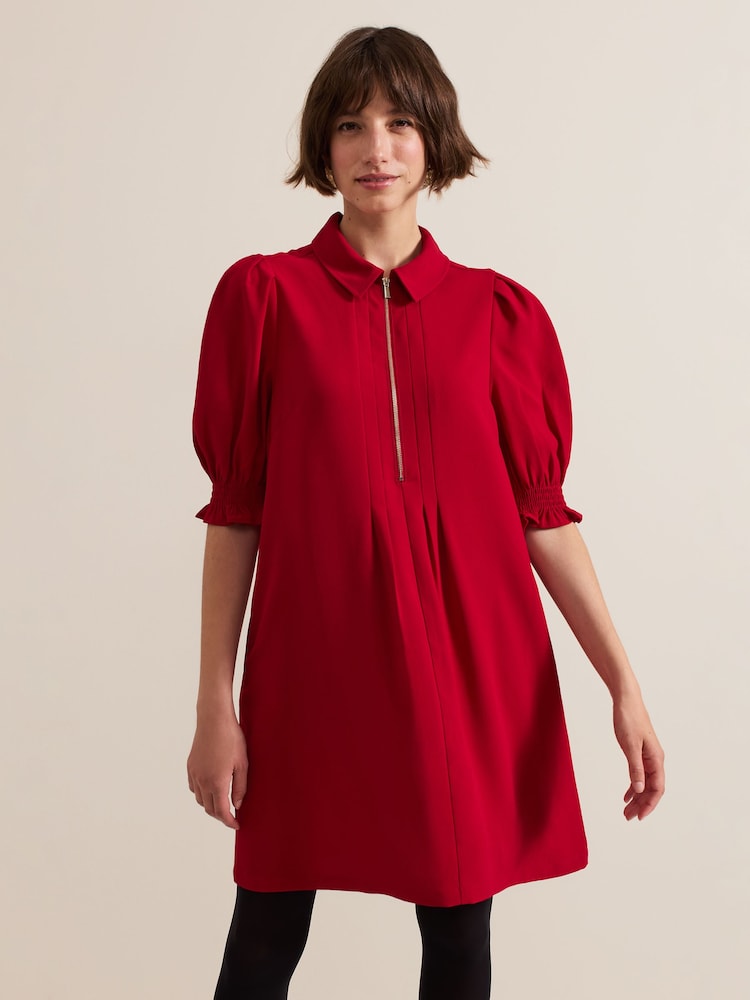 Phase Eight Red Zip Candice Mini Dress - Image 1 of 6