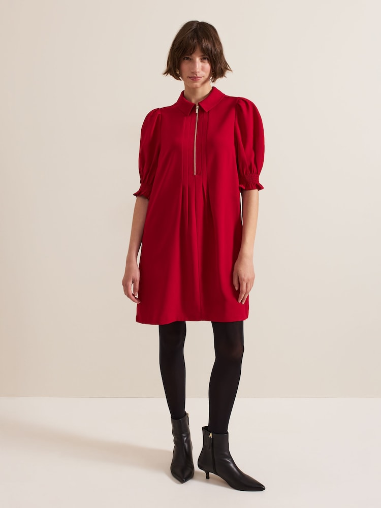 Phase Eight Red Zip Candice Mini Dress - Image 1 of 5