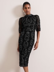 Phase Eight Black Misha Tapework Shimmer Dress - Image 1 of 3