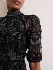 Phase Eight Black Misha Tapework Shimmer Dress - Image 3 of 3