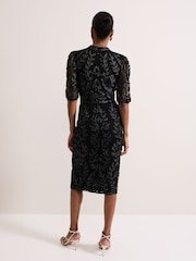 Phase Eight Black Misha Tapework Shimmer Dress - Image 5 of 6
