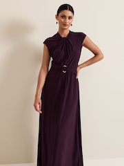 Phase Eight Red Tolly Burgundy Jersey Maxi Dress - Image 1 of 4