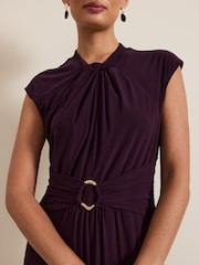 Phase Eight Red Tolly Burgundy Jersey Maxi Dress - Image 2 of 4