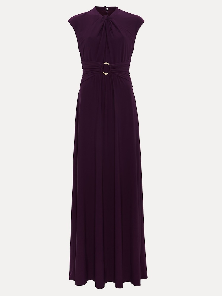 Phase Eight Red Tolly Burgundy Jersey Maxi Dress - Image 4 of 4