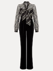 Phase Eight Black Morilla Lace Top Jumpsuit - Image 10 of 10