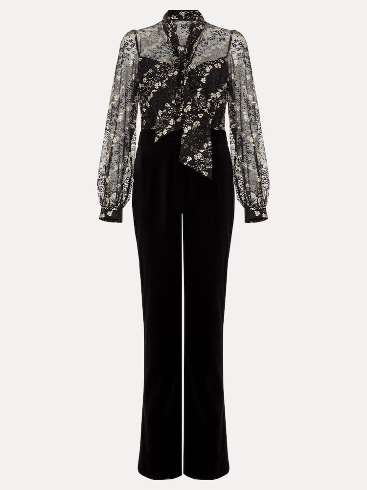 Phase Eight Black Morilla Lace Top Jumpsuit - Image 10 of 10
