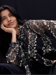 Phase Eight Black Morilla Lace Top Jumpsuit - Image 2 of 10