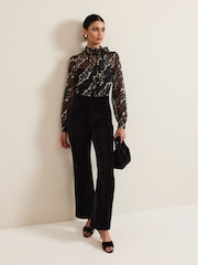 Phase Eight Black Morilla Lace Top Jumpsuit - Image 4 of 10