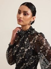Phase Eight Black Morilla Lace Top Jumpsuit - Image 7 of 10