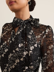 Phase Eight Black Morilla Lace Top Jumpsuit - Image 9 of 10