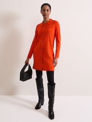 Phase Eight Orange Azealia Fine Knit Collared Tunic Dress - Image 3 of 7