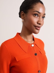 Phase Eight Orange Azealia Fine Knit Collared Tunic Dress - Image 4 of 7